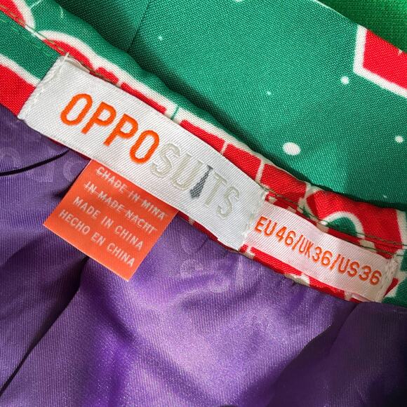 OppoSuits HAPPY HOLIDAYS 2 Piece Crazy Ugly Christmas Suit Size 36 - Picture 3 of 4
